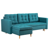 Skandynawski narożnik z funkcją spania Oslo Turkusowy