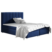 Łóżko tapicerowane kontynentalne 140x200 Brandi Niebieskie