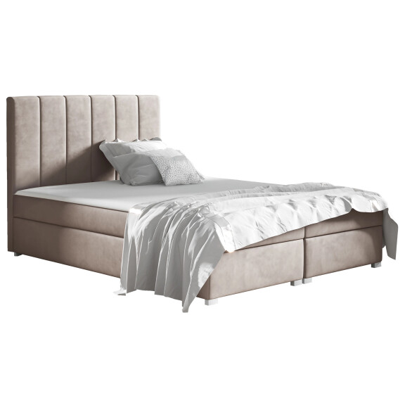 Łóżko tapicerowane kontynentalne 160x200 Brandi Beżowe