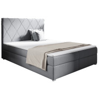 Łóżko tapicerowane kontynentalne Marcos 140x200 Szare