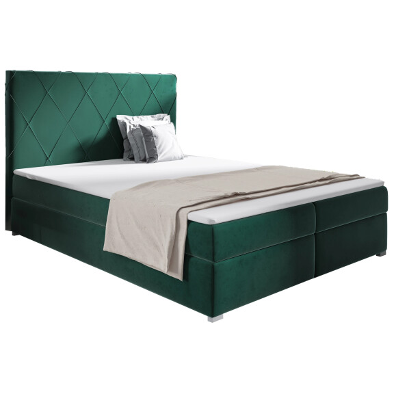 Łóżko tapicerowane kontynentalne Marcos 160x200 Zielone
