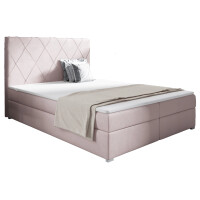 Łóżko tapicerowane kontynentalne Marcos 180x200 Różowe