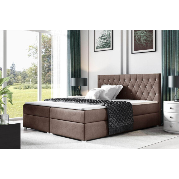 Łóżko kontynentalne pikowane Nadia 180x200 Brązowe