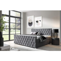 Łóżko kontynentalne pikowane Nadia + Front 140x200 Szare