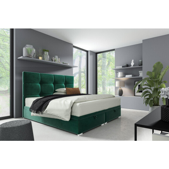 Łóżko kontynentalne pikowane Harry 2 160x200 Zielone