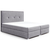 Łóżko tapicerowane kontynentalne 140x200 Larmo Szare