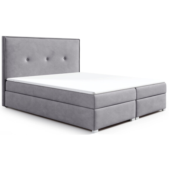 Łóżko tapicerowane kontynentalne 160x200 Larmo Szare