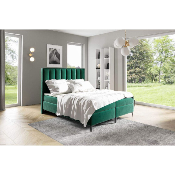 Łóżko kontynentalne pikowane Sofia 120x200 Zielone