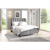 Łóżko kontynentalne pikowane Sofia 140x200 Szare