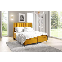 Łóżko kontynentalne pikowane Sofia 160x200 Żółte