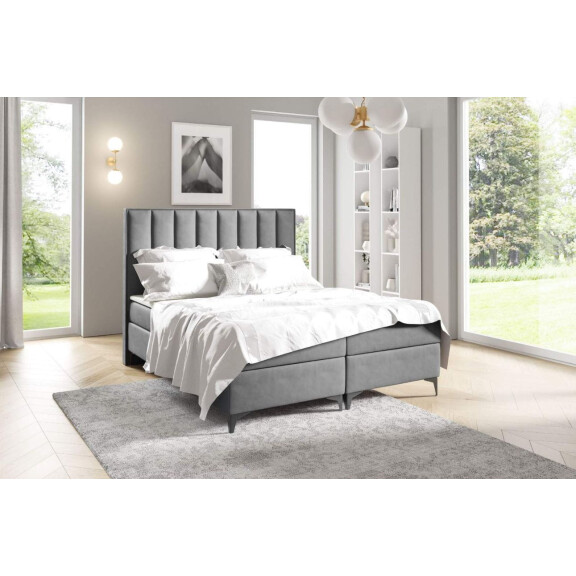 Łóżko kontynentalne pikowane Sofia 180x200 Szare