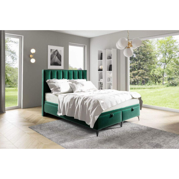 Łóżko kontynentalne pikowane Sofia 1 120x200 Zielone