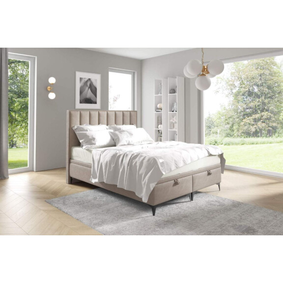 Łóżko kontynentalne pikowane Sofia 1 180x200 Beżowe