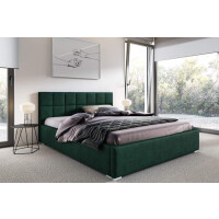 Łóżko tapicerowane pikowane Santiago 120x200 Zielone Metalowy Stelaż