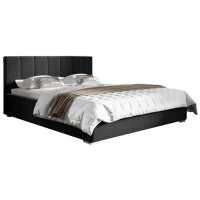 Łóżko tapicerowane 160x200 z pojemnikiem Ledo Czarne