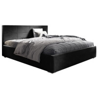 Łóżko tapicerowane 120x200 z pojemnikiem Matia Czarne