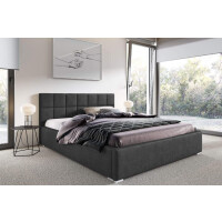 Łóżko tapicerowane pikowane z materacem Santiago 120x200 Antracytowe Metalowy Stelaż