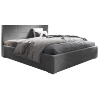 Łóżko tapicerowane 180x200 z pojemnikiem i materacem Matia Szare