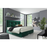 Łóżko kontynentalne pikowane z materacem Harry 2 160x200 Zielone