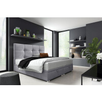 Łóżko kontynentalne pikowane Harry 2 140x200 Szare