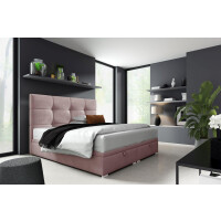 Łóżko kontynentalne pikowane z materacem Harry 2 160x200 Różowe