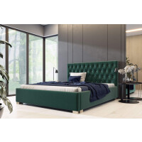 Łóżko tapicerowane pikowane Lena 180x200 Zielone