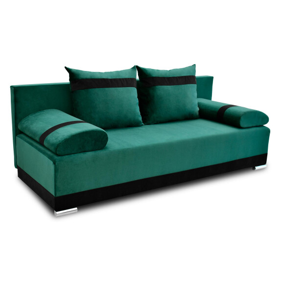 Kanapa z funkcją spania sofa rozkładana wersalka Orlean PLUS Zielona