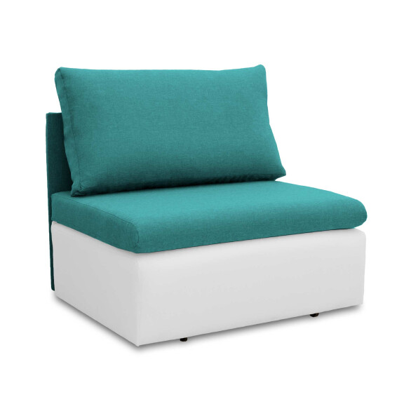 Sofa fotel rozkładany do spania Toledo Turkusowy/Biały