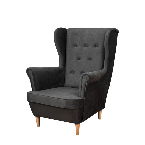 Skandynawski Fotel Uszak Floki Antracytowy