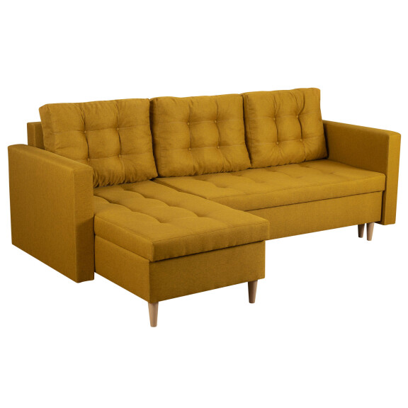 Skandynawski narożnik z funkcją spania Oslo Żółty