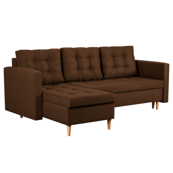 Skandynawski narożnik z funkcją spania Oslo Brązowy