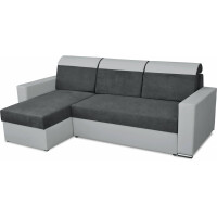 Narożnik z funkcją spania nowoczesny Roller Szaro/Grafitowy