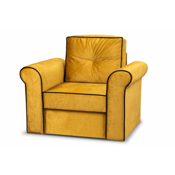 Wygodny fotel Merida z pojemnikiem Żółty