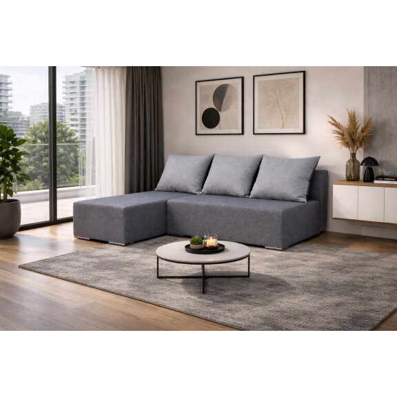 Narożnik rozkładany z automatem i sprężynami bonell Ecco Plus lewy Grafitowy