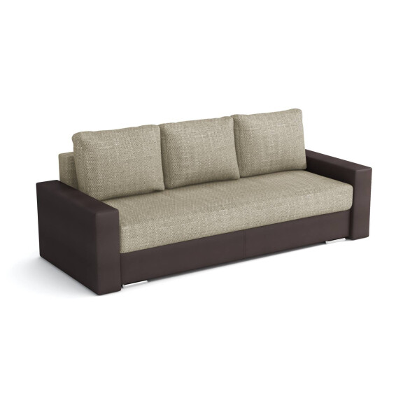 Kanapa z funkcją spania na sprężynach do salonu Klass Plus Brąz/Cappucino