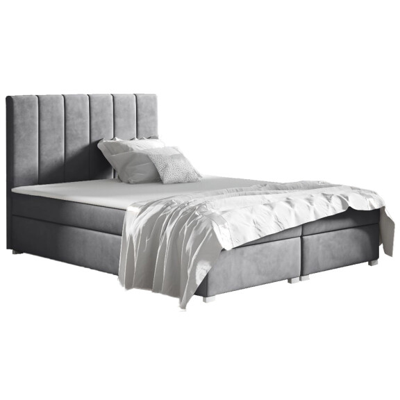 Łóżko tapicerowane kontynentalne 180x200 Brandi Szare