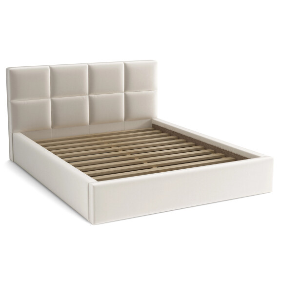 Łóżko do sypialni tapicerowane 120x200 z pojemnikiem - Alaska Kremowe
