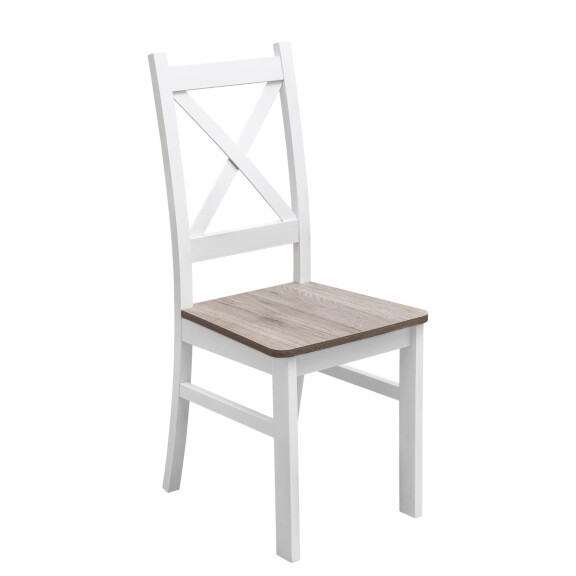Krzesło krzyżak do jadalni Biały/San Remo