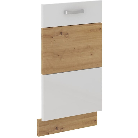 Front do zmywarki z panelem zakrytym ARTISAN 45 cm Biały/Dąb Artisan