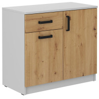 Komoda biurowa z szufladą Malta 820 2D 1S Dąb Artisan/Szary