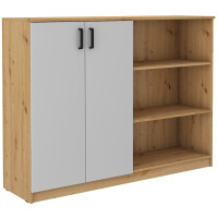 Komoda biurowa z regałem Malta 830 2D Szary/Dąb Artisan