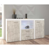 Komoda z 2 szufladami do salonu Rumba BJ20 2D 2S Jasny Beton