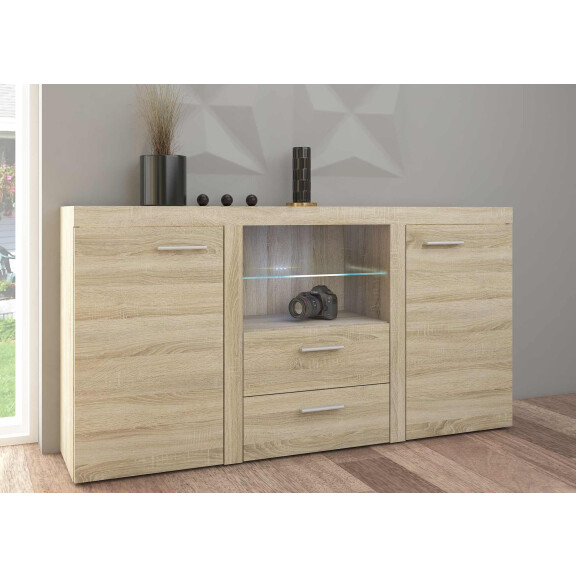 Komoda z 2 szufladami do salonu Rumba SO20 2D 2S Dąb Sonoma