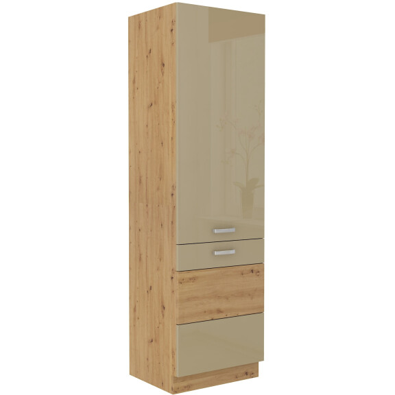 Wysoka szafka kuchenna słupek ARTISAN HG 60 DK-210 2F Cappucino/Dąb Artisan