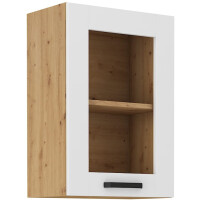 Szafka kuchenna wisząca górna z witryną LUNA 40 GS-72 1F Biały/Dąb Artisan