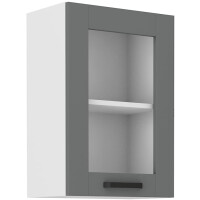 Szafka kuchenna wisząca górna z witryną LUNA 40 GS-72 1F Szary/Biały