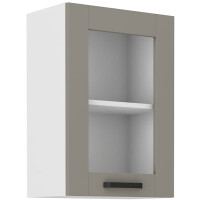 Szafka kuchenna wisząca górna z witryną LUNA 40 GS-72 1F Gliniasty Szary/Biały