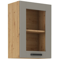 Szafka kuchenna wisząca górna z witryną LUNA 40 GS-72 1F Gliniasty Szary/Dąb Artisan