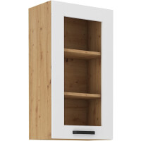 Szafka kuchenna wisząca górna z witryną LUNA 40 GS-90 1F Biały/Dąb Artisan