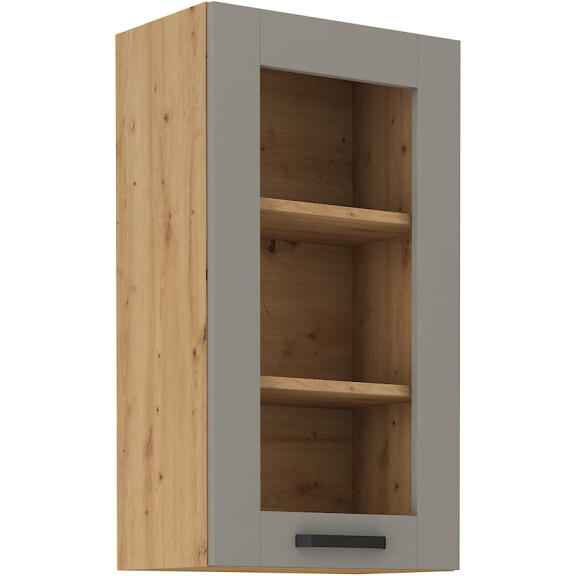 Szafka kuchenna wisząca górna z witryną LUNA 40 GS-90 1F Gliniasty Szary/Dąb Artisan
